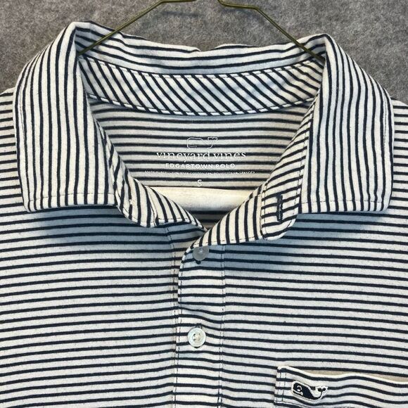 VINEYARD VINES Edgartown Polo Shirt Men's Small Black White Striped Short Sleeve - Picture 3 of 14